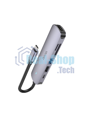Док-станция Hoco HB28, USB Type-C, USB 3.0/PD100W/SD/TF/USB 2.0/HDMI, USB Type-C