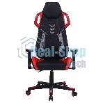 Кресло игровое Cactus CS-CHR-090BLR черный/красный, сиденье черный/красный, эко.кожа/сетка, крестовина пластик, пластик черный