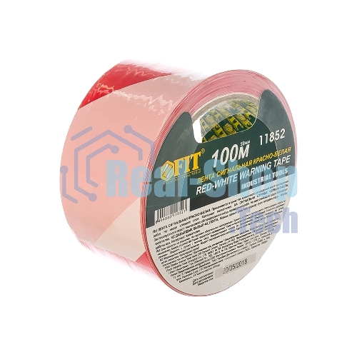 Лента сигнальная FIT IT 11852 красно-белая, 50x100 м
