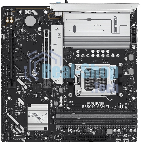 Материнская плата ASUS PRIME B850M-A WIFI, AM5, AMD B850, 4xDDR5, 4xSATA, 3xM.2, 1xPCIe 5.0 x16, 1xPCIe 4.0 x16, 1xHDMI, 2xDP, 1x2.5Gb LAN, Wi-Fi 6E, Bluetooth 5.3, 2xUSB-A 10Gbps, 2xUSB-A 5Gbps, 4xUSB-A 2.0, 3x3.5 мм, 7.1, mATX