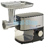 Мясорубка электрическая DELTA LUX DE-602MS черный, 3600 Вт, 2.5 кг/мин, реверс, защита от перегрузки, насадки - 6
