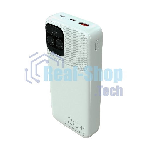 Портативный аккумулятор More choice (4620202550613) PB55-20 с кабелем 1USB 3.0A 22.5W PD - 20000mAh белый