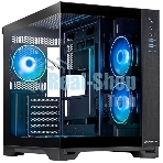 Компьютерный корпус Chieftec Visio черный без БП ATX 2x80мм 4x120мм 2x140мм 1xUSB 2.0 2xUSB 3.0 audio bott PSU