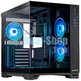 Компьютерный корпус Chieftec Visio черный без БП ATX 2x80мм 4x120мм 2x140мм 1xUSB 2.0 2xUSB 3.0 audio bott PSU