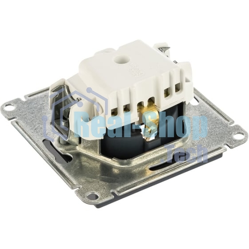 Механизм розетки 1-м СП AtlasDesign 16А IP20 с заземл. грифель