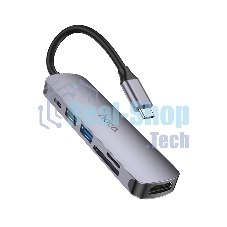 Док-станция Hoco HB28, USB Type-C, USB 3.0/PD100W/SD/TF/USB 2.0/HDMI, USB Type-C