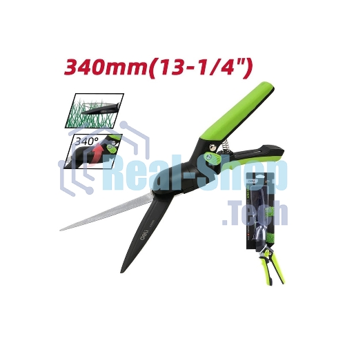 Ножницы газонные Deli DL580351 340мм, тефлоновое покрытие, сталь SK5, возвратная пружина, противоскользящие рукоятки