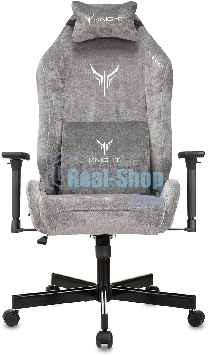 Кресло Бюрократ Knight N1 Fabric серый, ткань, 120 кг, механизм качания