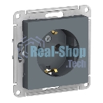 Механизм розетки 1-м СП AtlasDesign 16А IP20 с заземл. грифель