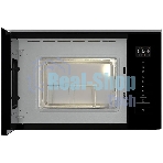 Встраиваемая микроволновая печь Gorenje BM201SG3BG, 20 л, 5 уровней мощности, 8 автопрограмм, сенсорное управление, дисплей, гриль, поворотный стол, AquaClean, автоменю черный