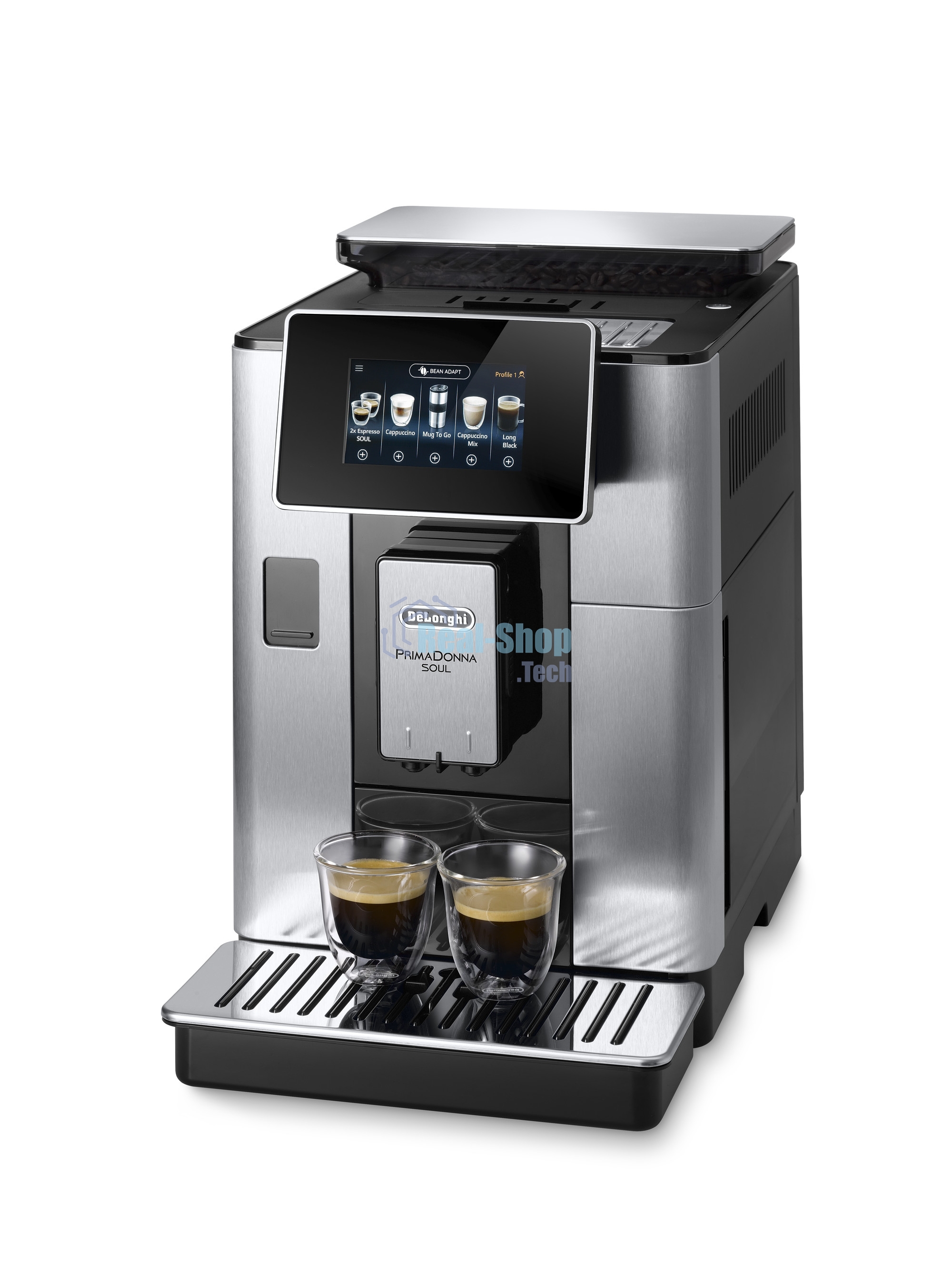 Кофемашина автоматическая DeLonghi ECAM610.74.MB черный/серебристый, исп. кофе - зерновой/молотый, 2.2 л, 1450 Вт, 19 Бар.
