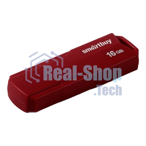 Флешка USB SmartBuy CLUE Burgundy (SB16GbCLU-BG), 16Gb, USB 2.0, R/W 20/10, красный