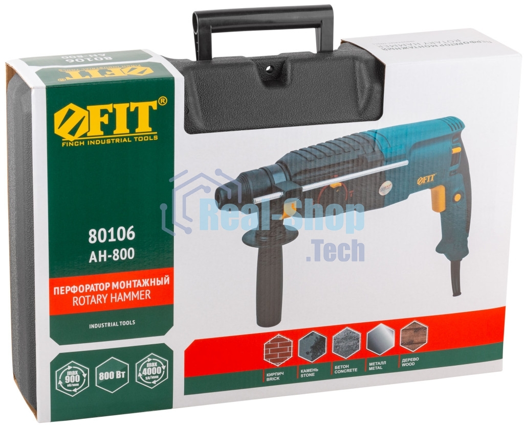 Перфоратор FIT AH-800, SDS-plus, 800 Вт, 3 Дж, от сети