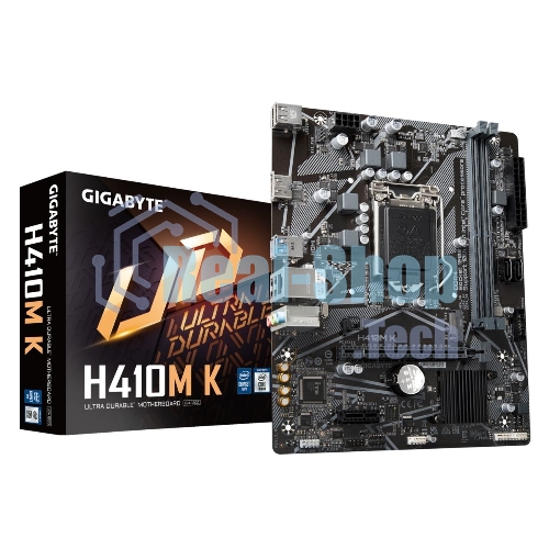 Материнская плата Gigabyte H410M K 2.0, LGA 1200, Intel Q470, 2xDDR4, 2xSATA, 1xM.2, 1xPCIe 3.0 x16, 1xPCIe x1, 1xHDMI, 1x 1Gb LAN, 2xUSB-A 3.2 Gen 1, 4xUSB-A 2.0, 3x3.5 мм, 7.1, mATX