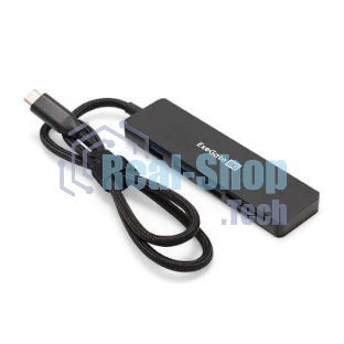 USB-концентратор 4-в-1 ExeGate DUB-2213C/CR (кабель-адаптер USB Type-C --> 2xUSB2.0+ 1xUSB3.0+Card Reader, Plug&Play, черный)