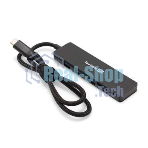 USB-концентратор 4-в-1 ExeGate DUB-2213C/CR (кабель-адаптер USB Type-C --> 2xUSB2.0+ 1xUSB3.0+Card Reader, Plug&Play, черный)