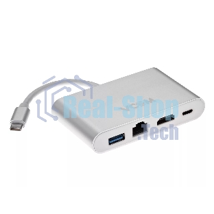 Кабель-адаптер USB3.1 Type-CM-->HDMI+USB3.0+RJ45+PD charging VCOM