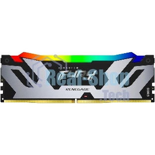 Оперативная память Kingston Fury Renegade, DDR5, 48Gb (1x48GB), 6400MHz, CL32, DIMM, с радиатором, RGB, серебристый/черный