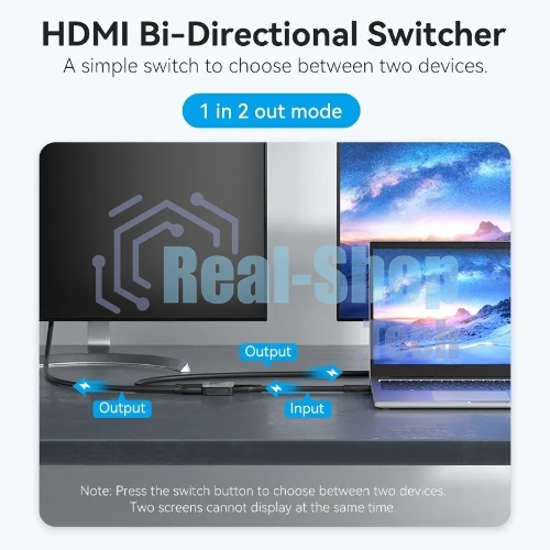 Переключатель - разветвитель Vention HDMI v2.0 4K двунаправленный 2x1/1x2
