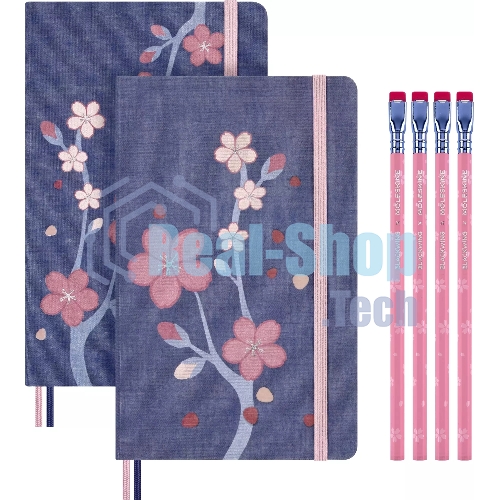Набор Moleskine Limited Edition Sakura блокнот 2шт/карандаш 4 шт Large