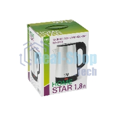Чайник электрический Homestar HS-1041 1.8 л, 1500 Вт, нержавейка, стальной/черный