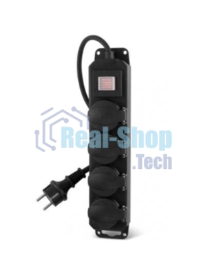 Сетевой фильтр Buro 400MDP-3-B 3 м, 4 розетки, черный, коробка