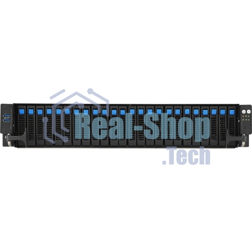 Серверная платформа ASUS RS521A-E12-RS24U, 2U, 1 x SP5 LGA 6096 360W, 24 x DDR5 6400/4800*, 24x 3.5'' NVMe hsb + 2x 2.5'' SATA, 2x M.2 22110, up to 1 PCIe Gen5 x8 LP + 1 OCP3.0, 2 x 1GbE RJ-45 LAN Intel i350-AM2, 1+1 2000W