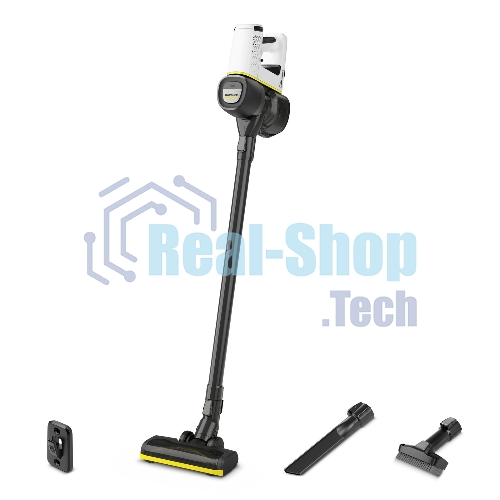 Пылесос вертикальный Karcher VC 4 Cordless myHome белый/серый, питание от аккумулятора, 140 Вт, уборка сухая, пылесборник 0.65 л, работа от АКБ max - 30 мин