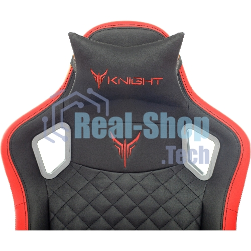 Кресло Knight OUTRIDER черный/красный, экокожа, 120 кг, механизм качания
