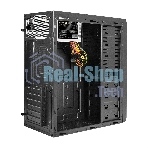 Компьютерный корпус Miditower ExeGate UN-605B-UN600 (ATX, БП UN600 с вент. 12см, 2*USB, аудио, блокировка, черный)