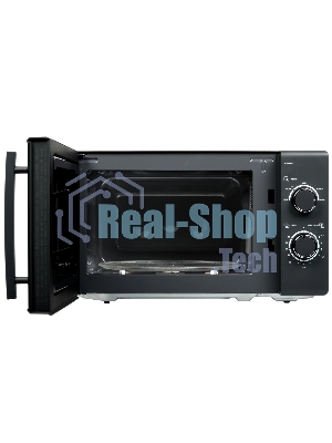 Микроволновая печь CASO M 20 EASY зеркальный/черный, 20 л, 700 Вт, переключатели - поворотный механизм