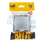 Розетка 1-местная IEK BRITE РСбш10-3-БрА (BR-R16-16-K47) с заземлением, с защитными шторками и крышкой, 16А IP20, алюминий