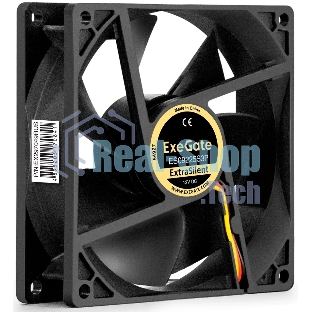 Вентилятор 12В DC ExeGate ExtraSilent ES09225S3P (92x92x25 мм, Sleeve bearing (подшипник скольжения), 3pin, 2000RPM, 25dBA)