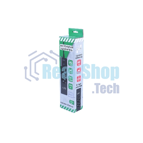 Бытовой удлинитель PowerCube, 2 р с/з вык.,3USB, 3500 Вт, 16А, 1.9 м, 3x1,0 черный PC-5B-2M
