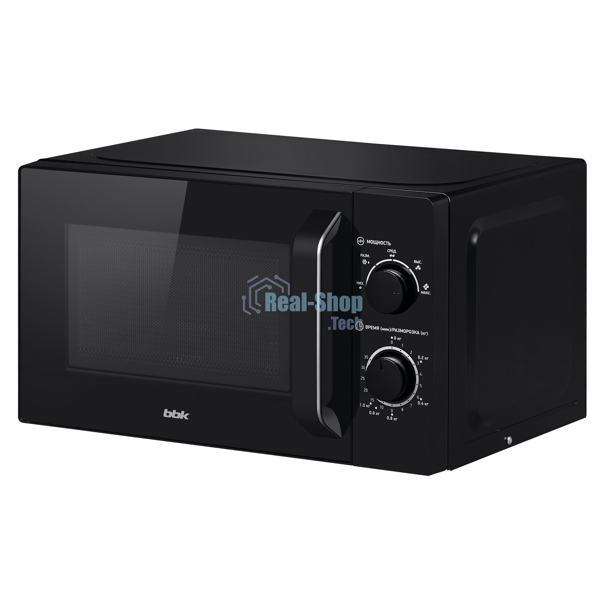 Микроволновая печь BBK 20MWS-760M/B черный, 20 л, 700 Вт, переключатели - поворотный мехинизм