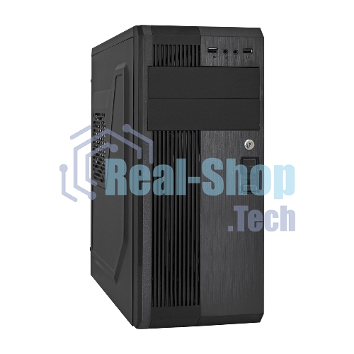 Компьютерный корпус Miditower ExeGate UN-605B-UN600 (ATX, БП UN600 с вент. 12см, 2*USB, аудио, блокировка, черный)