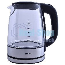Электрочайник Centek CT-0030 черный, 1.7 л, 2200 Вт, скрытый нагревательный элемент