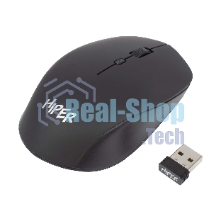 Мышь беспроводная HIPER HOMW-091 черный, 1600 dpi, радиоканал, USB, кнопки - 4
