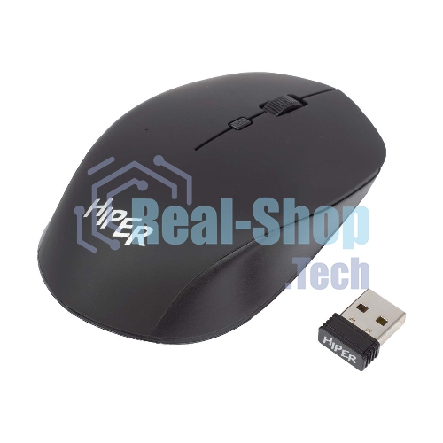 Мышь беспроводная HIPER HOMW-091 черный, 1600 dpi, радиоканал, USB, кнопки - 4