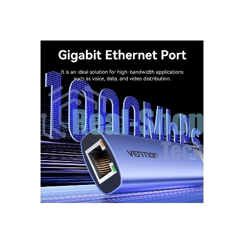 Сетевой адаптер Vention USB 3.0 M/Gigabit Ethernet RJ45+OTG хаб 3xUSB Синий - 0.15м.