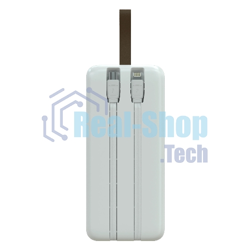 Портативный аккумулятор More choice (4620202550644) PB55-30 с кабелем 1USB 3.0A 22.5W PD - 30000mAh белый