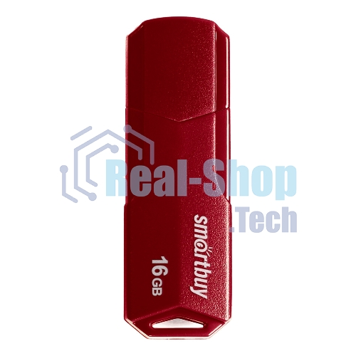 Флешка USB SmartBuy CLUE Burgundy (SB16GbCLU-BG), 16Gb, USB 2.0, R/W 20/10, красный