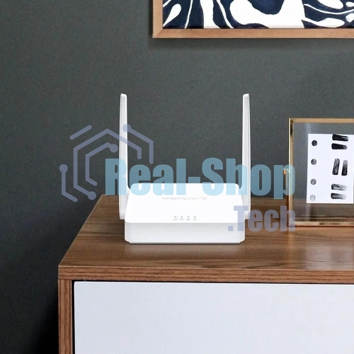 Роутер Mercusys 300Mbps Multi-Mode Wireless N Router, 2× Fixed External Antennas, 2× 10/100 Mbps LAN Ports, 1× 10/100 Mbps WAN Port, FEATURE: Access Point Mode, WPS/Reset Button, IPTV, IPv6, Beamforming, MU-MIMO, Parental Controls, Guest Network