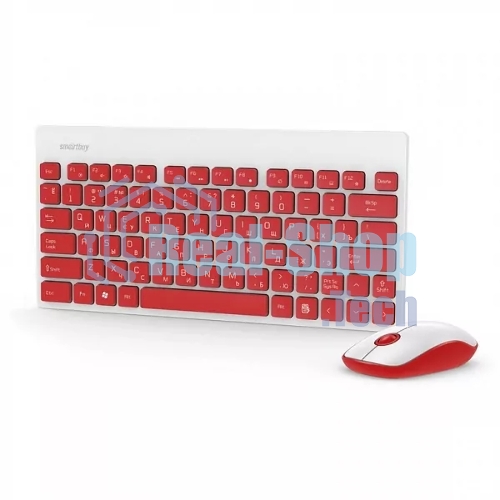 Комплект клавиатура+мышь Smartbuy 220349AG беспроводной, USB, 1600 DPI, белый/красный