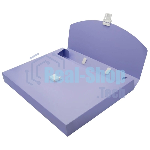 Папка-портфель Бюрократ Pastel PASTPP01VIO 1 отделение, A4, пластик, 0.7мм, фиолетовый