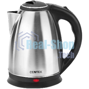 Чайник электрический Centek CT-0035 матовый, металл, 1,5 л, 2000 W, хромированная вставка на крышке
