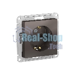 Механизм розетки 1-м СП AtlasDesign с заземл. защ. шторки 16А мокко SchE ATN000645
