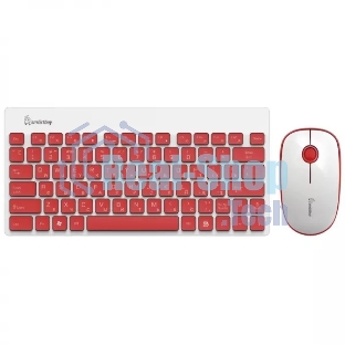 Комплект клавиатура+мышь Smartbuy 220349AG беспроводной, USB, 1600 DPI, белый/красный