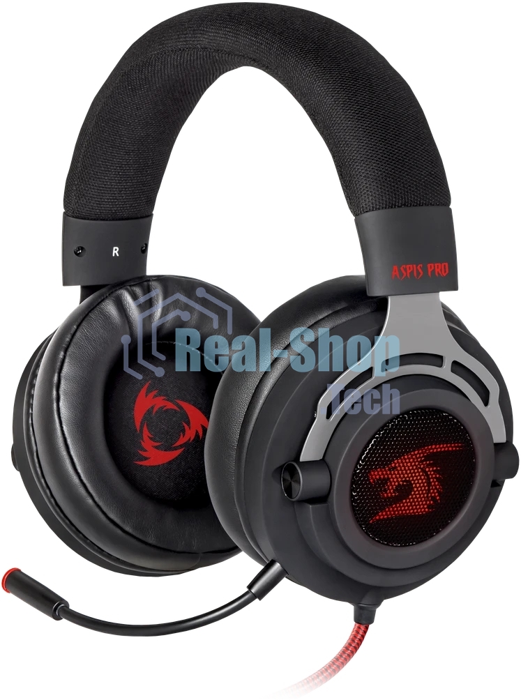 Гарнитура Defender Aspis Pro чёрный, проводная, съёмный микрофон, подсветка