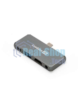 USB-концентратор 5-в-1 ExeGate DUB-31C/PD/HA (кабель-адаптер USB Type-C --> 1xUSB3.0 + Type-C DATA (480Mb/s) + PD 100W + HDMI 4K@30Hz + Audio, Plug&Play, подходит для iPad Pro и мобильных телефонов, серый)